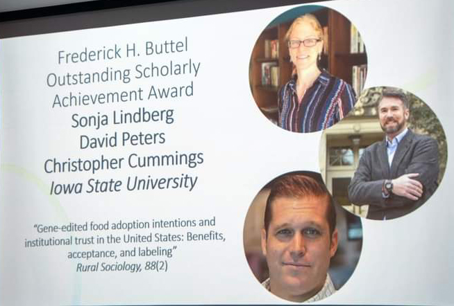 Frederick H. Buttel Outstanding Scholarly Achievement Award winners (Sonja Lindberg, David Peters, Christopher Cummings)